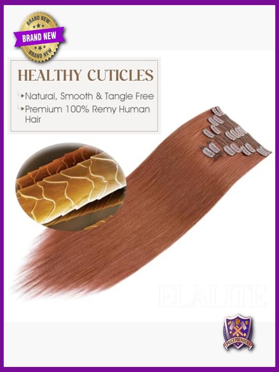 Clip in Hair Extensions Real Human Hair Double Weft Thick 8pcs 14 Inch 120g main image 4